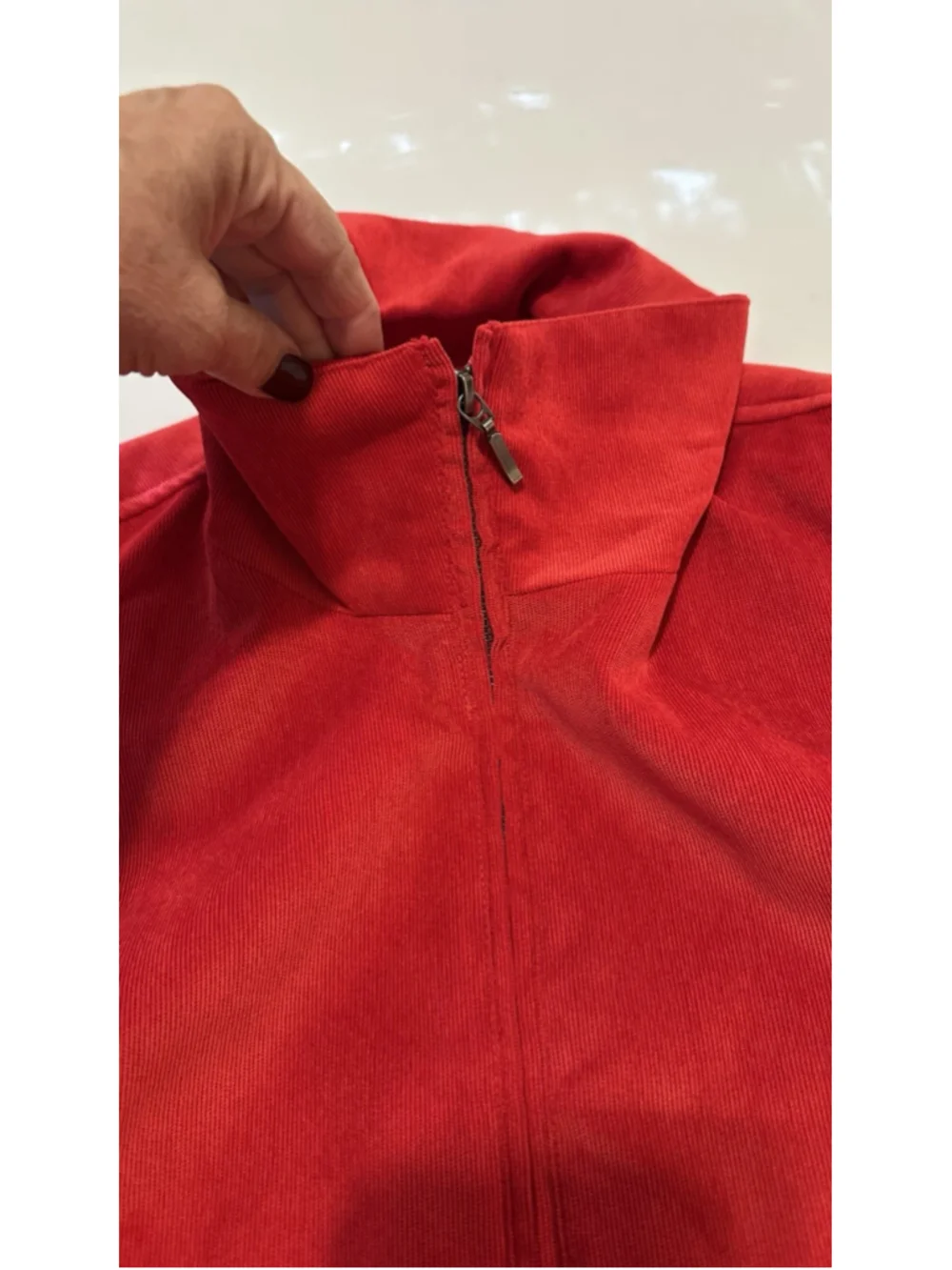 CJ Christopher Banks Corduroy Vest Womens 2X RED Lightweight High Neck Zipper